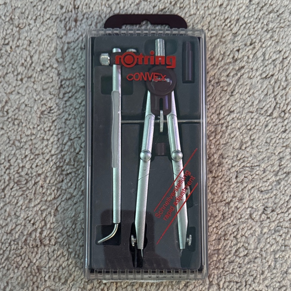 NIB Rotring Convex technical drawing compass set, model A530 1350.